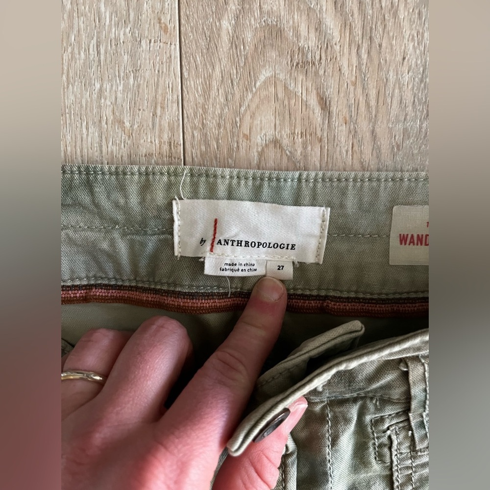 Anthropologie Women’s Wanderer Cargo Pants Blue Green Tie Dye - Size 27 - Picture 7 of 11